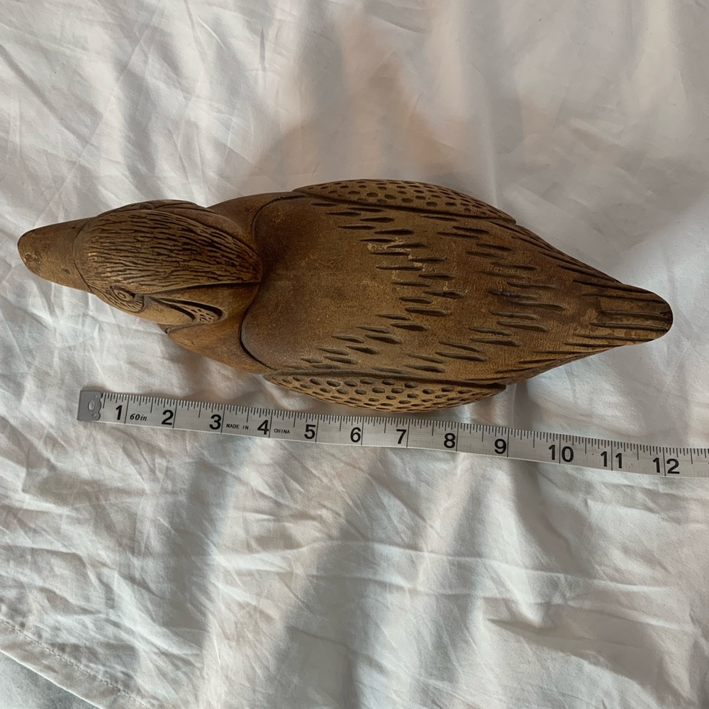 wood carved details duck decoy - Picture 6 of 6